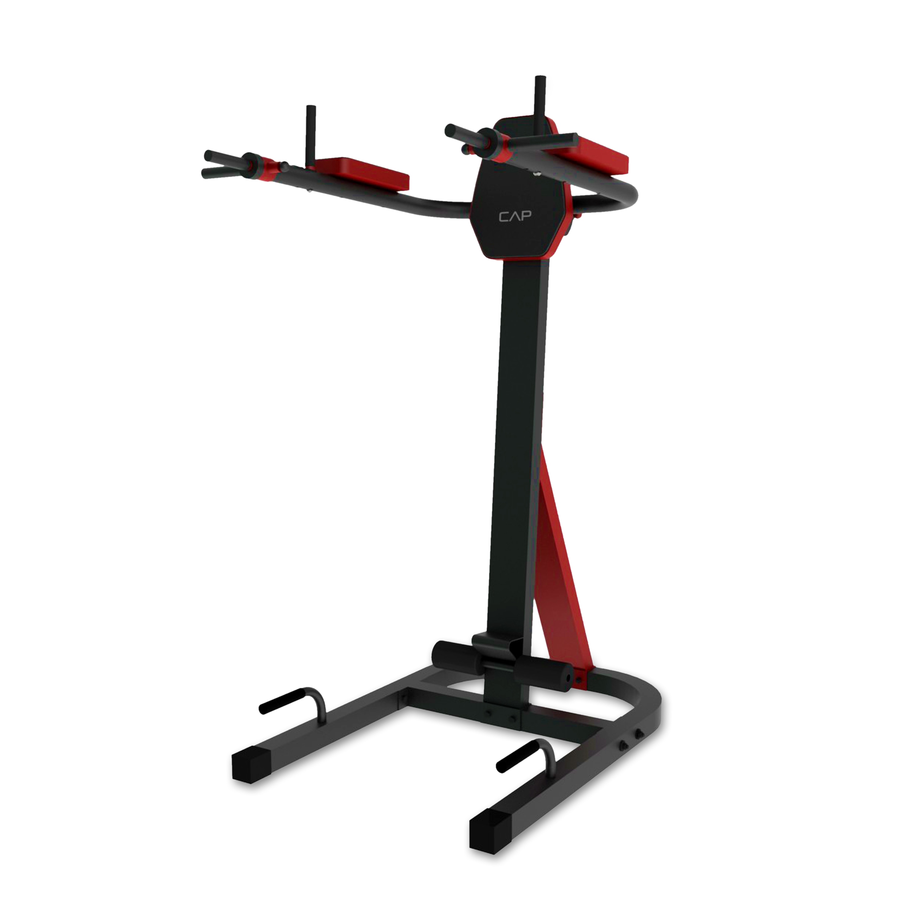 Cap Strength Convertible Vkr Power Tower (Black/redNarrow and wide grip pull up barVertical knee raise stationDip station and push up handlesArm rests can be raised and locked in place to use as a pull up stationOversized tubing and thick two tone padding