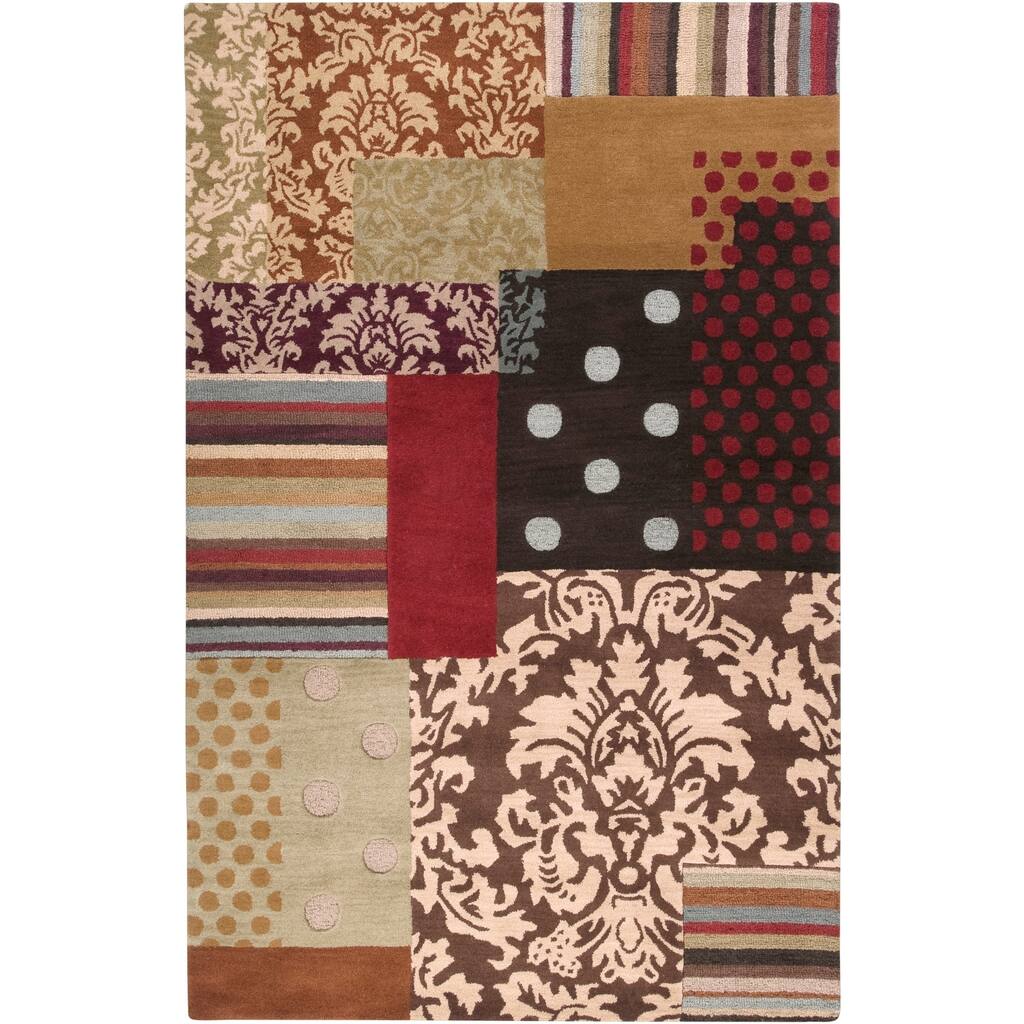 Hand-tufted Brown Grand Bleu Wool Area Rug - 3'3" x 5'3"