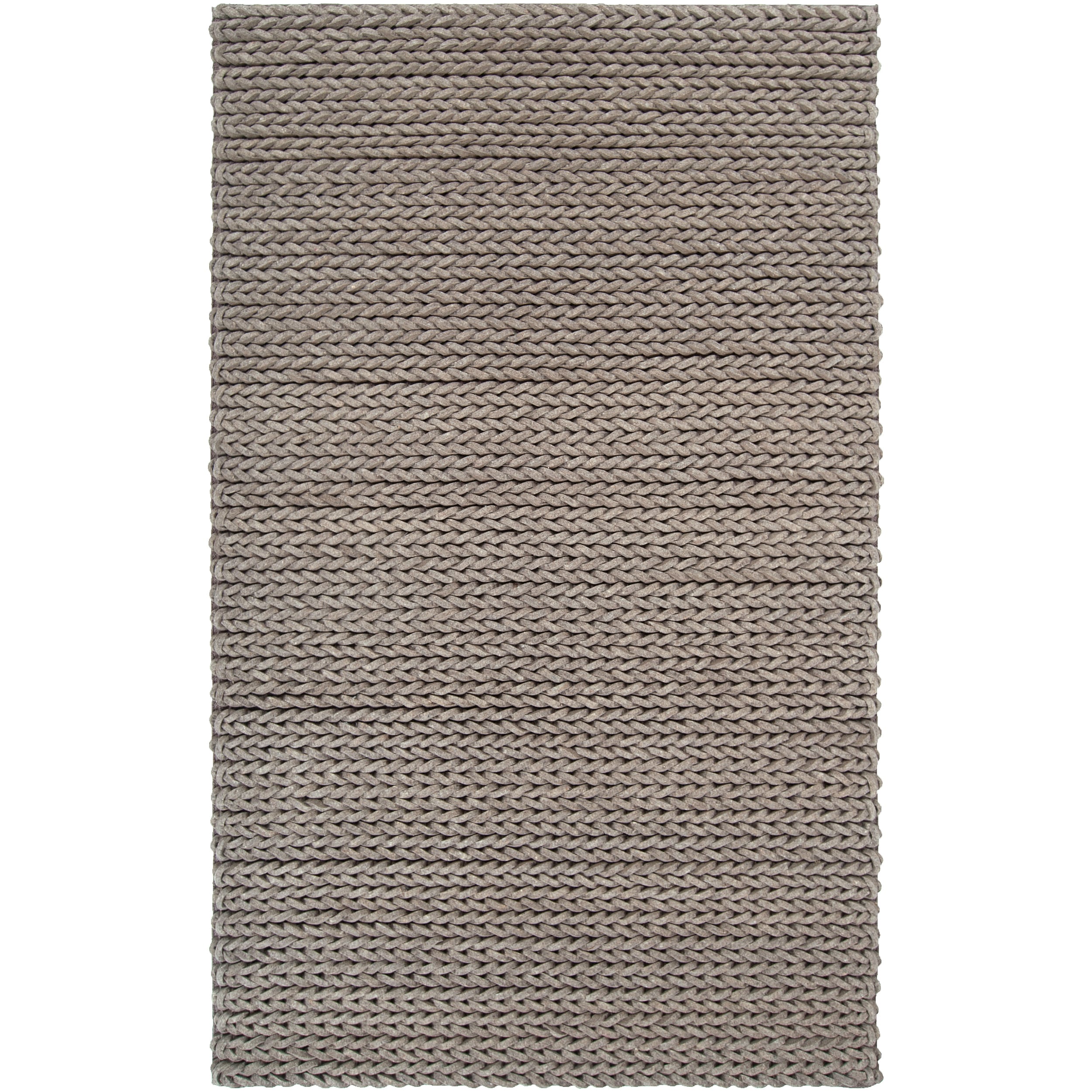 Hand woven Mocha Balmer Braided Texture New Zealand Wool Rug (8 X 11)