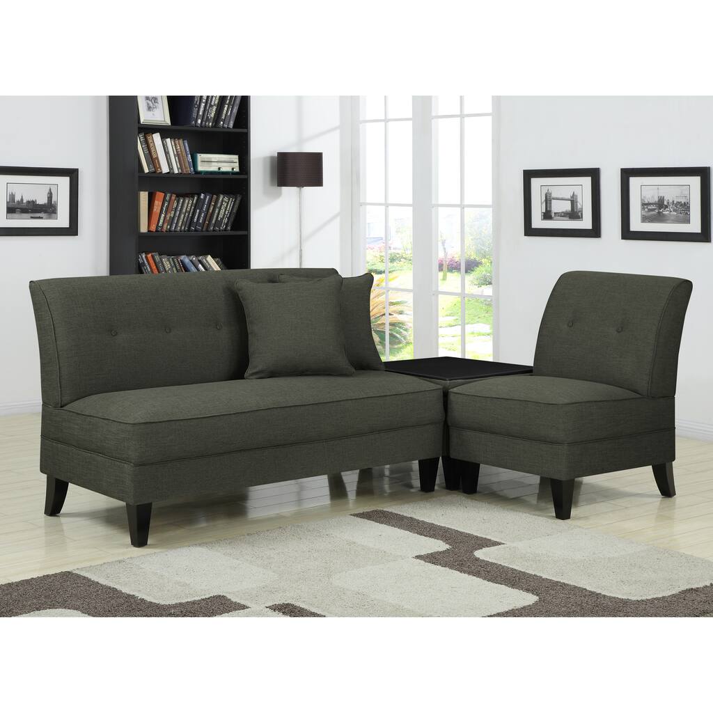 Portfolio Engle Basile Grey Linen 3-piece Sofa Set