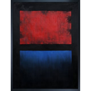 Mark Rothko 'No. 14 (Red, Blue over Black)' Hand-painted Framed Canvas ...