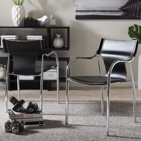 Harris 2piece Black Modern Dining Chair Set Free Shipping Today