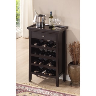 Atlanta Dark Brown Wood Modern Wine Cabinet - Overstock Shopping ...