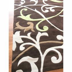 nuLOOM Handmade Pino Brown Scroll Vines Rug (6' x 9') Nuloom 5x8   6x9 Rugs