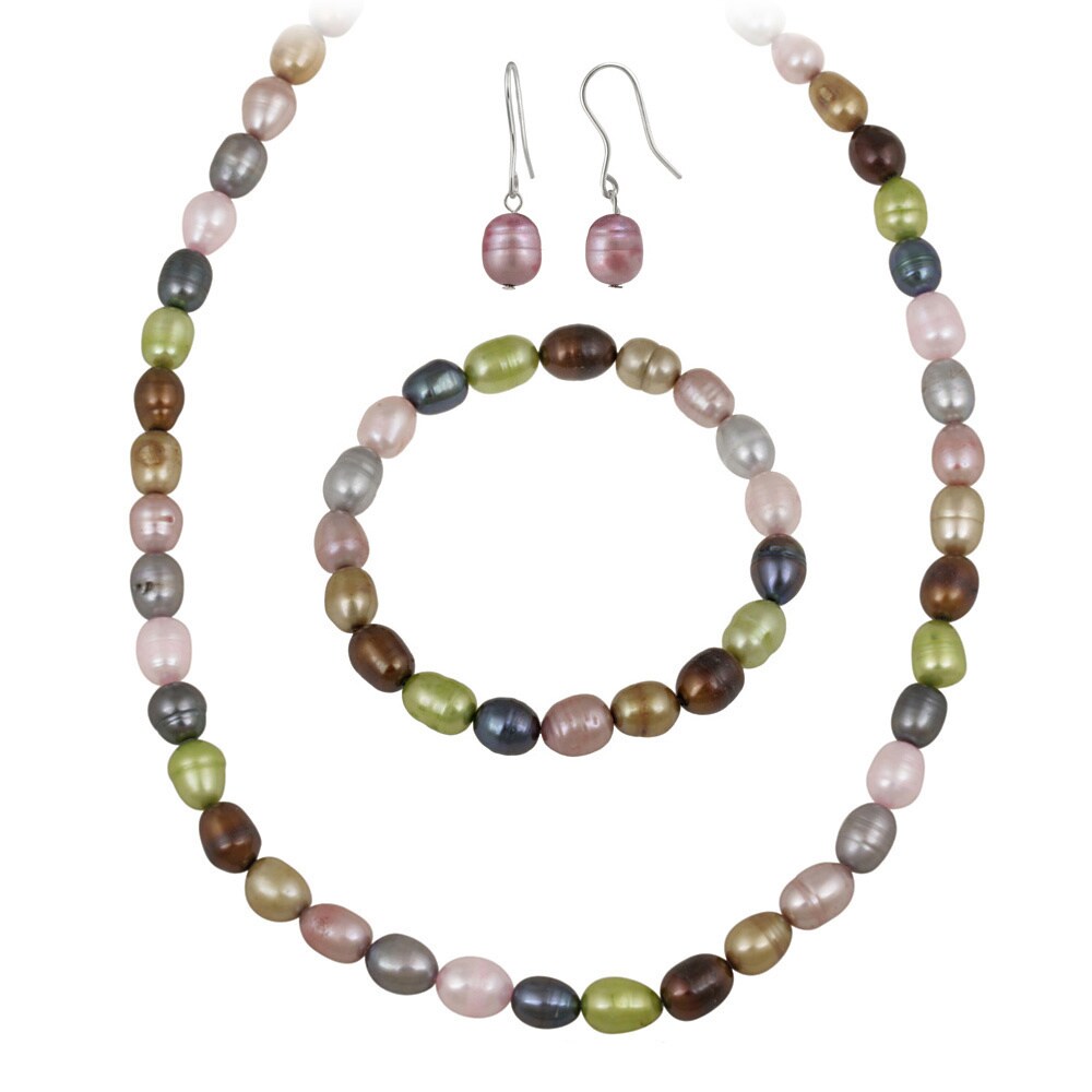 colored pearl jewelry sets