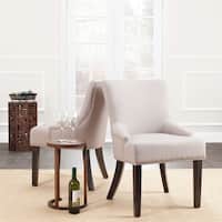 Safavieh En Vogue Dining Loire Linen Nailhead Espresso Dining Chairs (Set of 2)