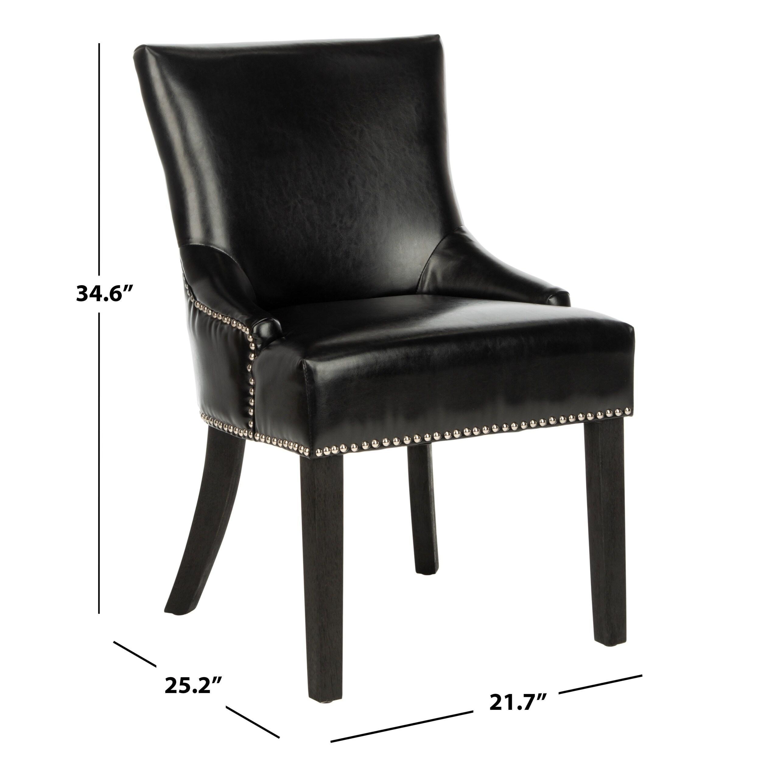 Safavieh Loire Leather Nailhead Dining Chairs Set Of 2 Safavieh Loire Leather Nailhead Dining Chairs Set Of 2