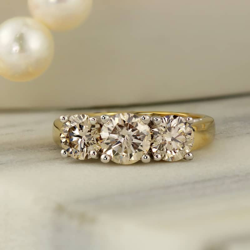 Auriya 14k Gold 2ctw 3-Stone Diamond Engagement Ring (I-J, I1-I2)
