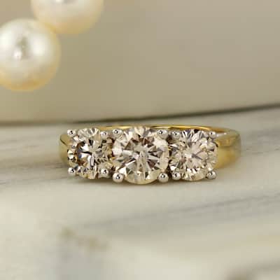 Auriya 14k Gold 2ctw 3-Stone Diamond Engagement Ring (I-J, I1-I2)