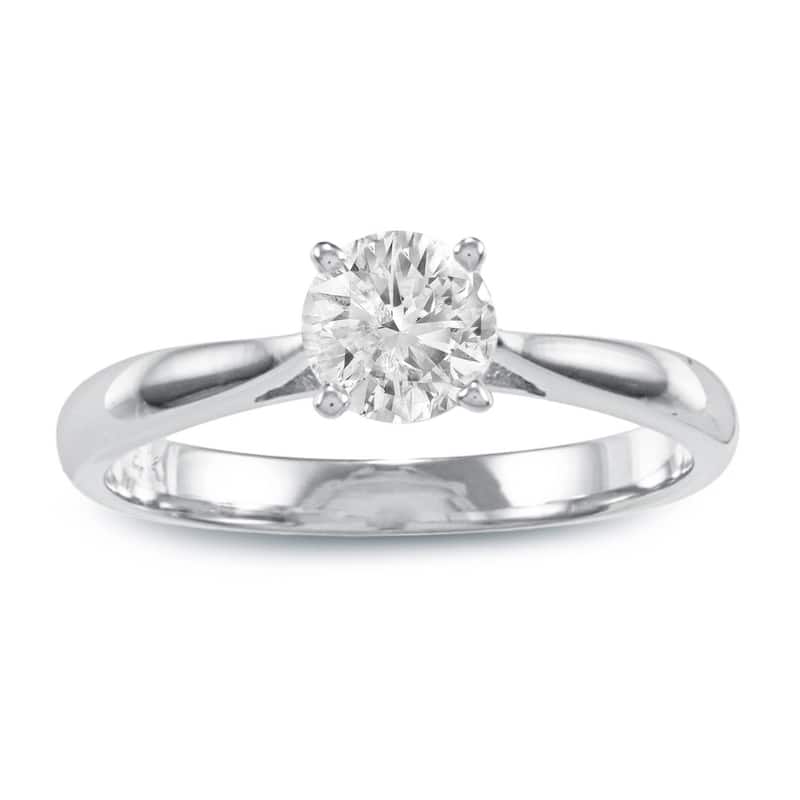 Auriya 14k Gold 1ctw Round Solitaire Diamond Engagement Ring (J-K, I2-I3) - White - 4