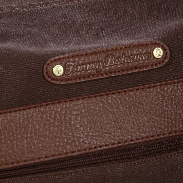 tommy bahama leather duffle bag