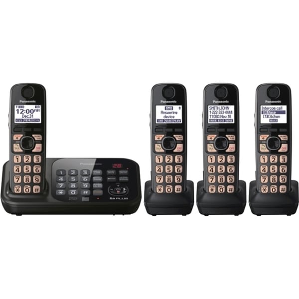 Panasonic KX-TG4744B DECT 6.0 1.90 GHz Cordless Phone - Black