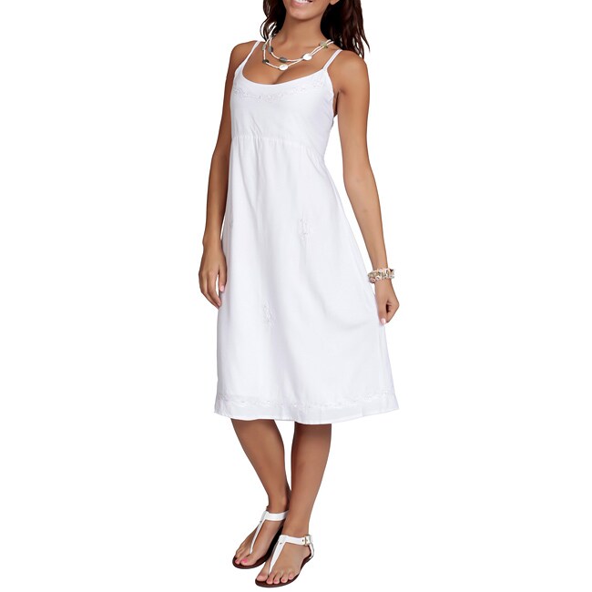 Women's White Summer Sun Dress (Indonesia) - 14117728 - Overstock.com ...