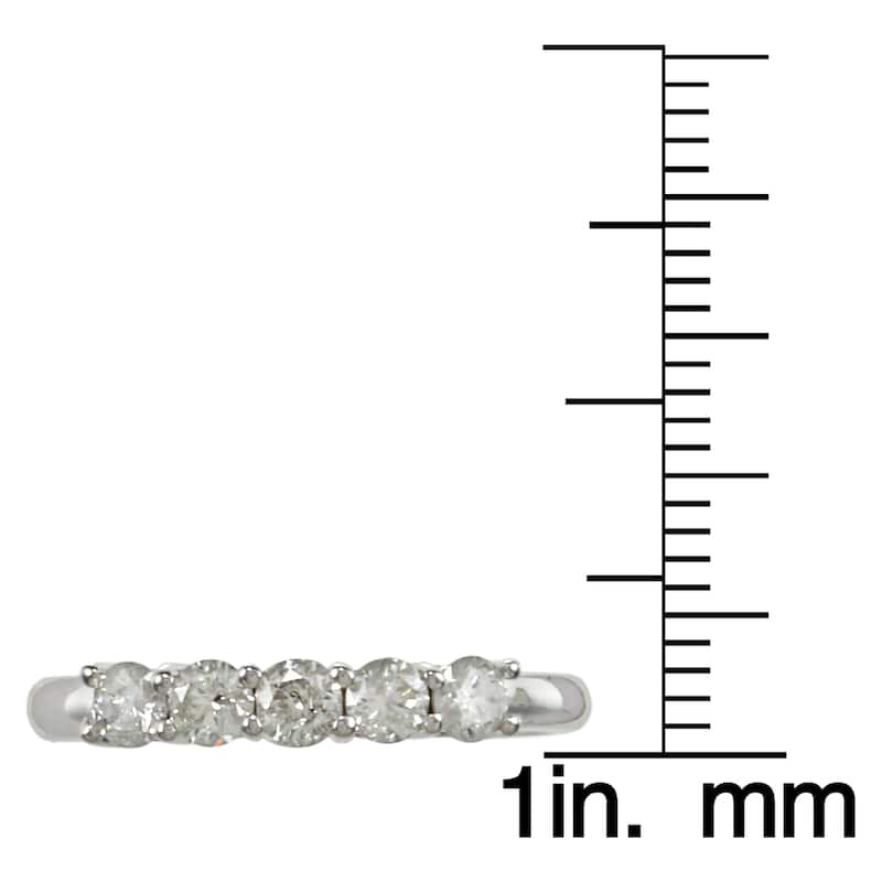 Auriya 10k Gold 1/2ctw 5-Stone Diamond Wedding Band (J-K, I1-I2)