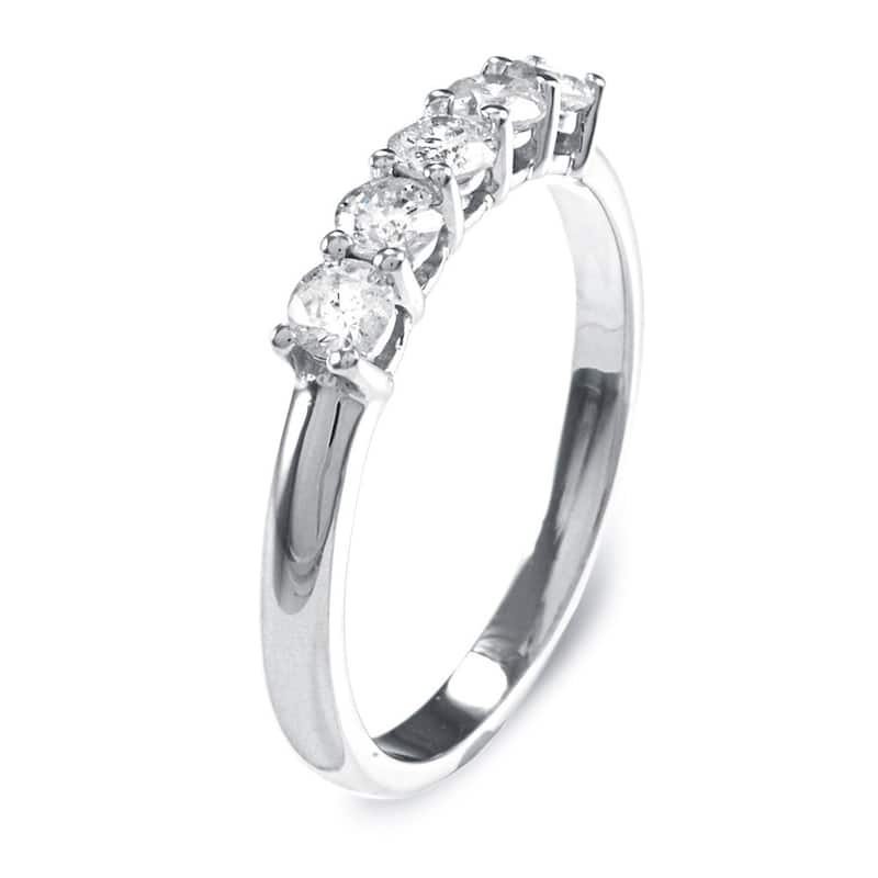Auriya 10k Gold 1/2ctw 5-Stone Diamond Wedding Band (J-K, I1-I2)