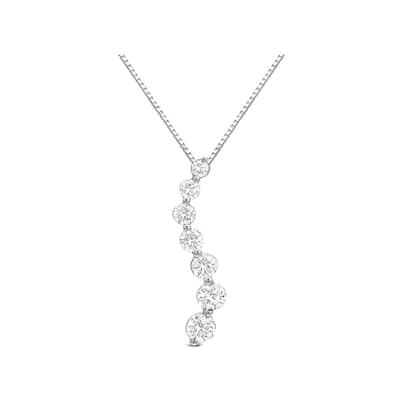 Auriya Curved 7-Stone Diamond Journey Necklace 3/4ct TDW 14k Gold (J-K, I1-I2)