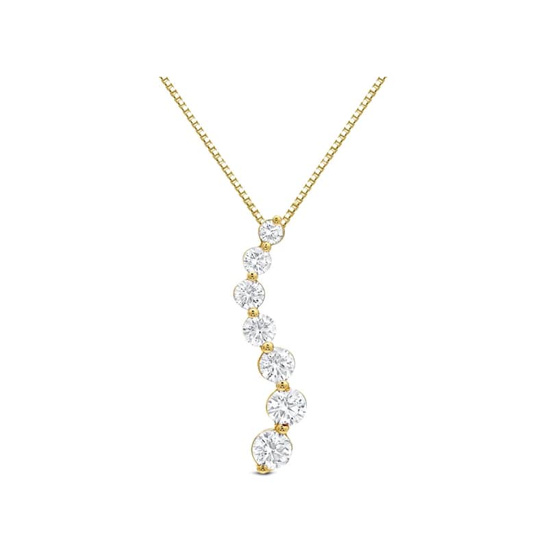 Auriya Curved 7-Stone Diamond Journey Necklace 3/4ct TDW 14k Gold (J-K, I1-I2)