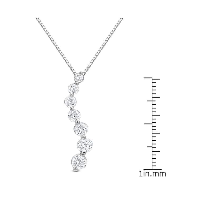 Auriya Curved 7-Stone Diamond Journey Necklace 3/4ct TDW 14k Gold (J-K, I1-I2)