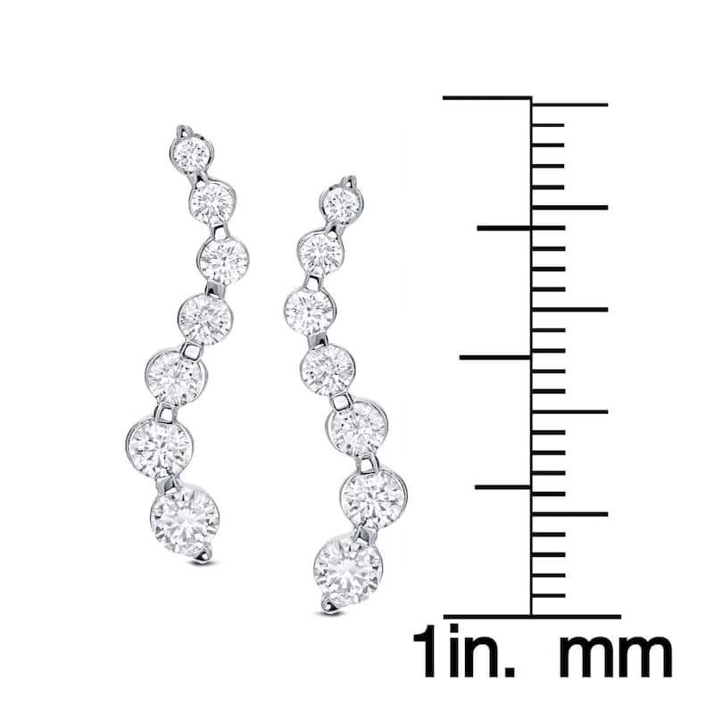 Auriya 14k Gold 1/2ct TDW Round Diamond Journey Earrings (G-H, I1)