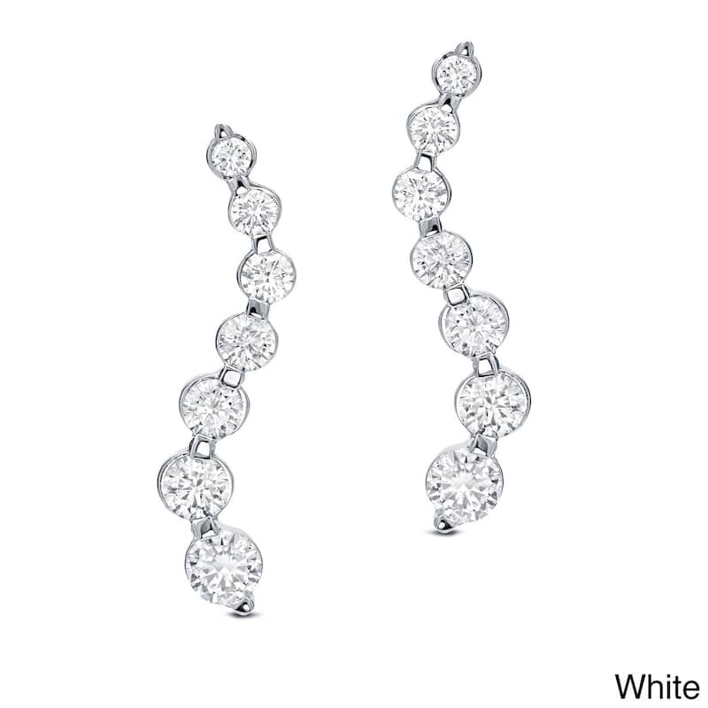 Auriya 14k Gold 1/2ct TDW Round Diamond Journey Earrings (G-H, I1) - White