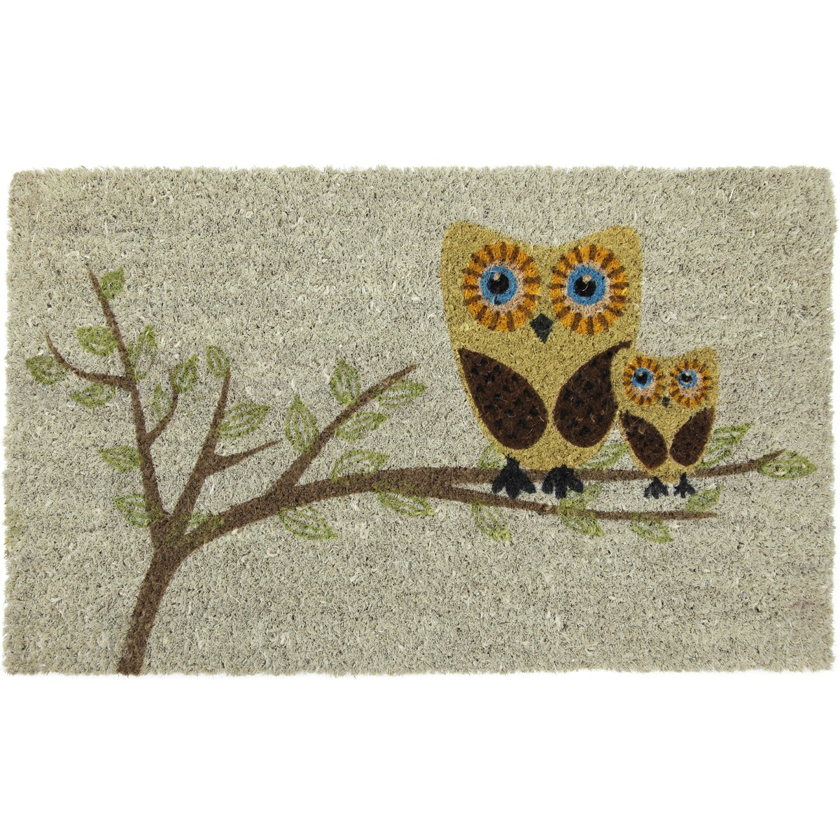 Give A Hoot Non slip Coconut Fiber Doormat