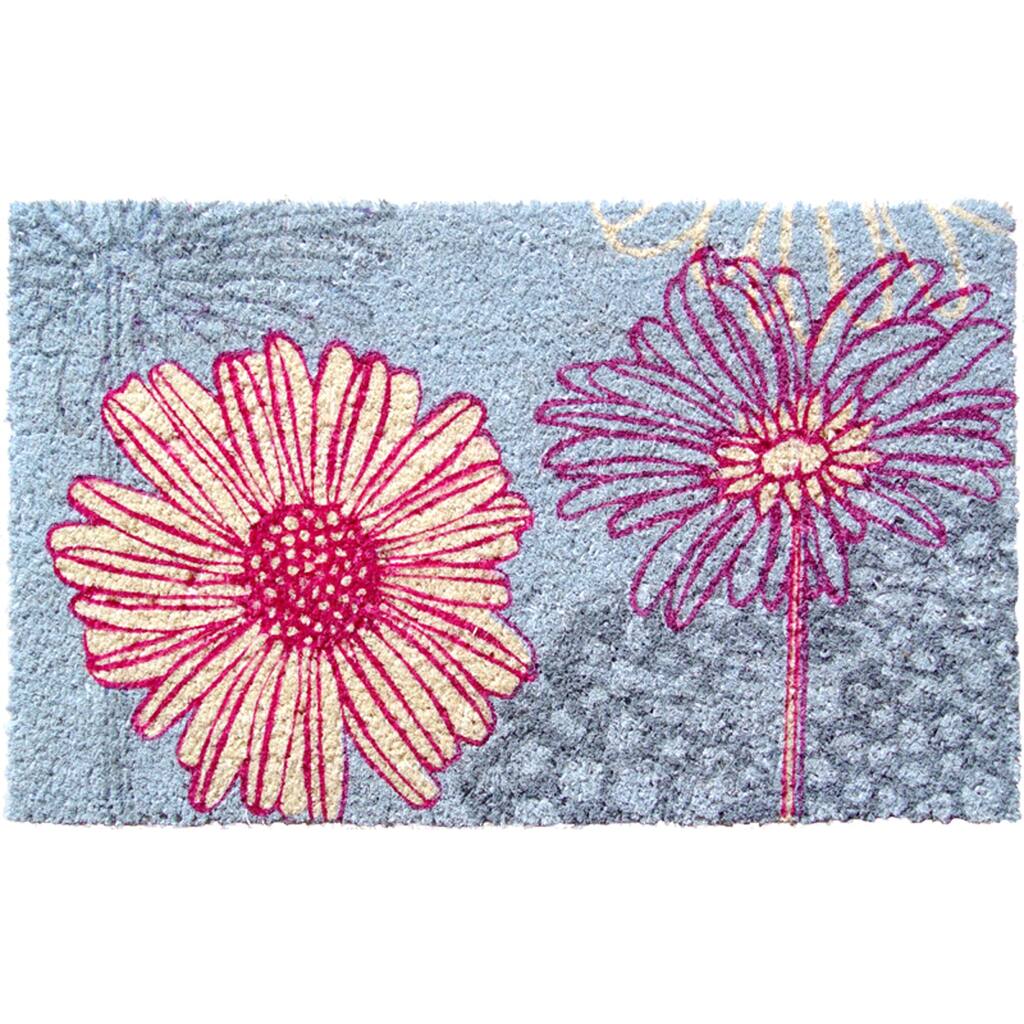 Entryways Daisy Drawing Non-slip Coconut Fiber Doormat