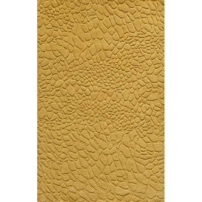 Hand loomed Loft Stones Gold Rug (5 X 8)