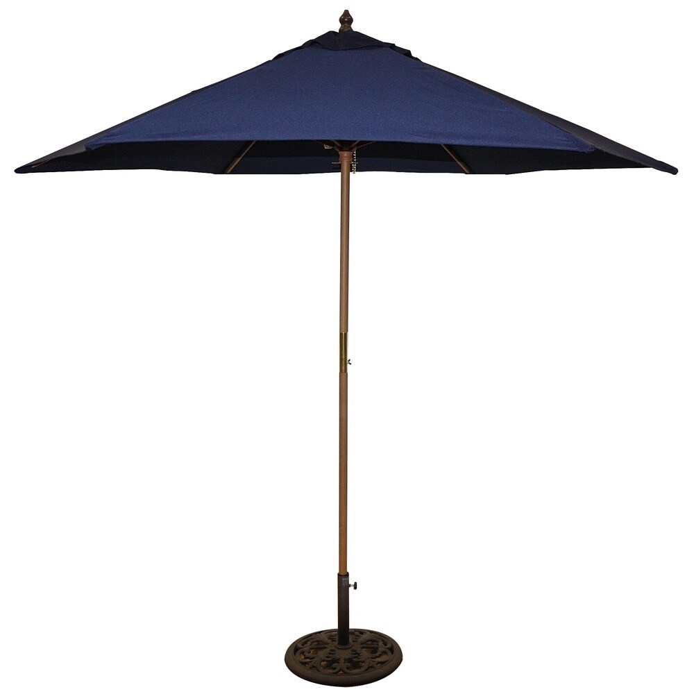 Shop Black Friday Deals On Tropishade 9 Wood Market Umbrella With Navy Cover Overstock 6534764