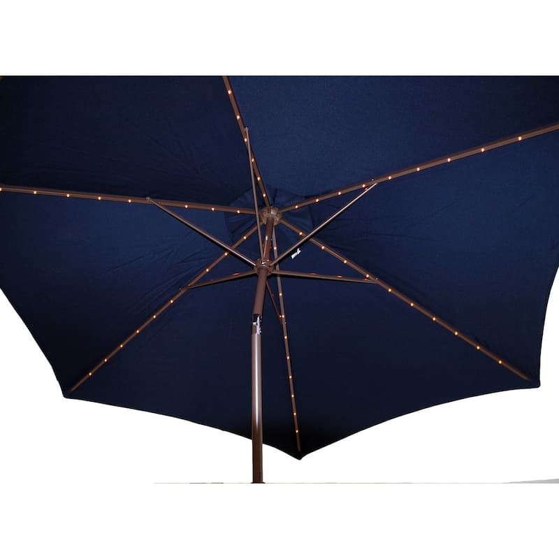 TropiShade 9-foot Navy Aluminum Bronze Plug-in Lighted Market Umbrella