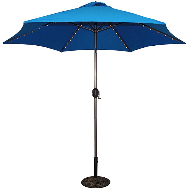 Shop Black Friday Deals On Tropishade 9 Foot Royal Blue Aluminum Bronze Lighted Umbrella On Sale Overstock 6534777