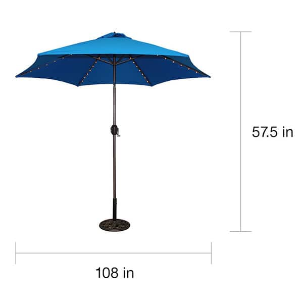 Shop Black Friday Deals On Tropishade 9 Foot Royal Blue Aluminum Bronze Lighted Umbrella On Sale Overstock 6534777