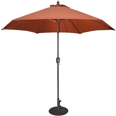 TropiShade 9-foot Rust Aluminum Bronze Lighted Market Umbrella