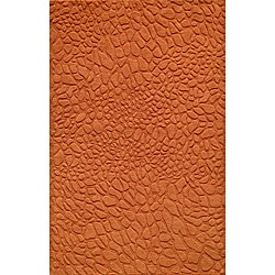 Hand loomed Loft Stones Orange Wool Rug (3'6 x 5'6) 3x5   4x6 Rugs