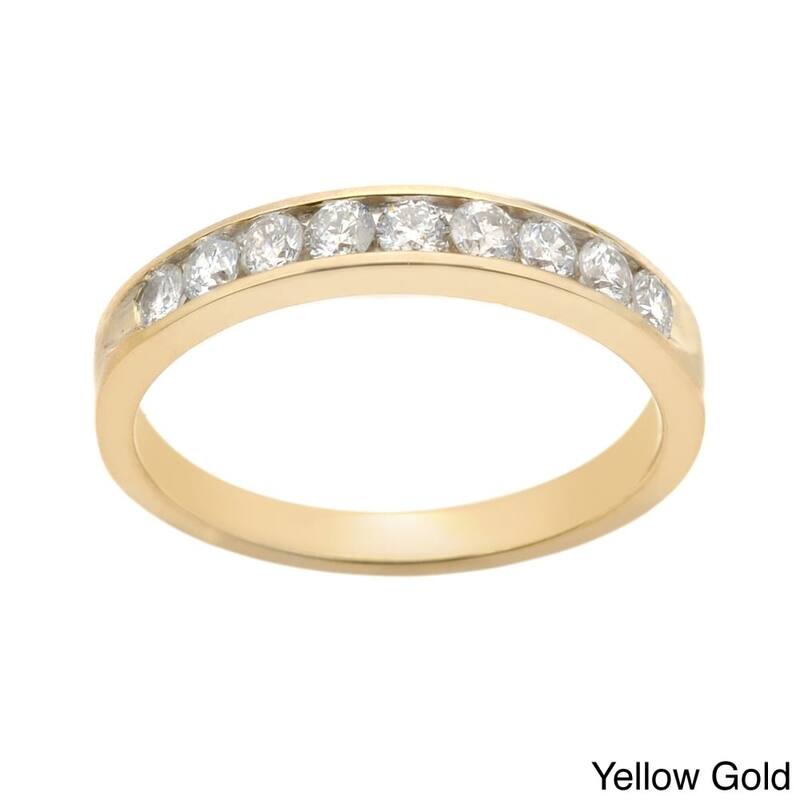 Auriya 10k Gold 1/4ctw Channel Diamond Wedding Band (J-K, I2-I3) - Yellow - 9.5