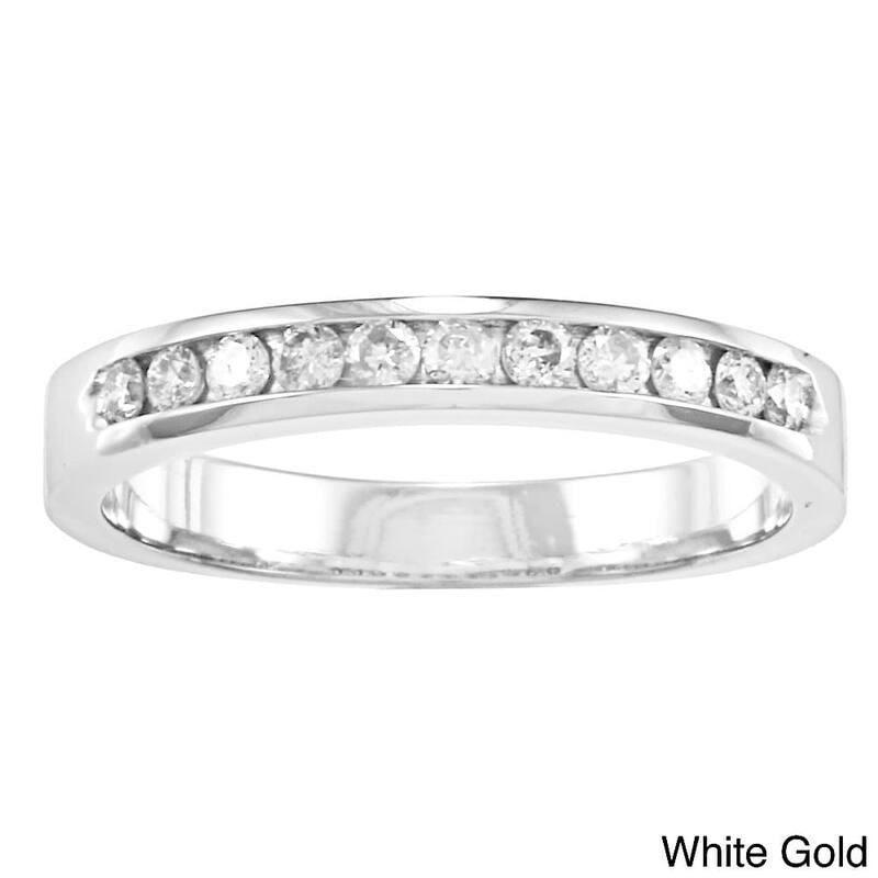 Auriya 10k Gold 1/4ctw Channel Diamond Wedding Band (J-K, I2-I3) - White - 10