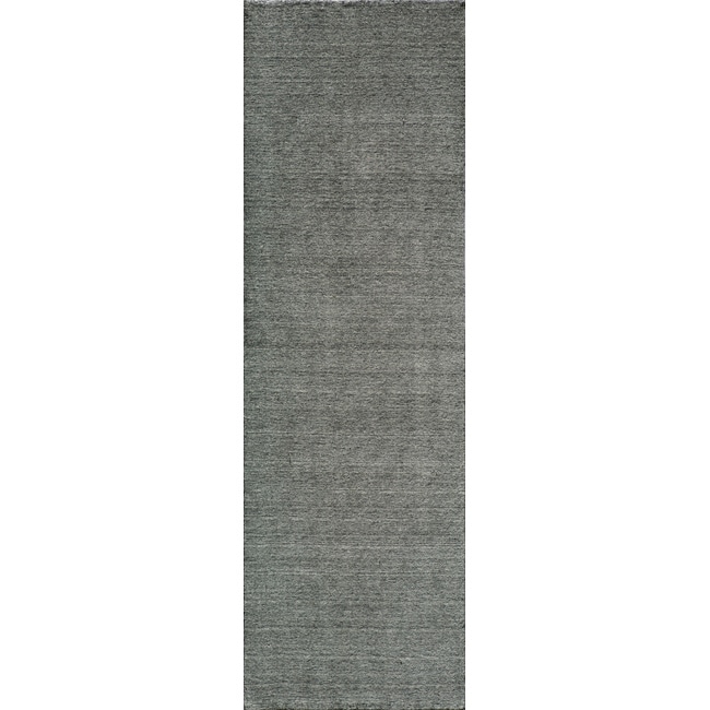 Hand loomed Loft Gabbeh Grey Wool Rug (26 X 80)