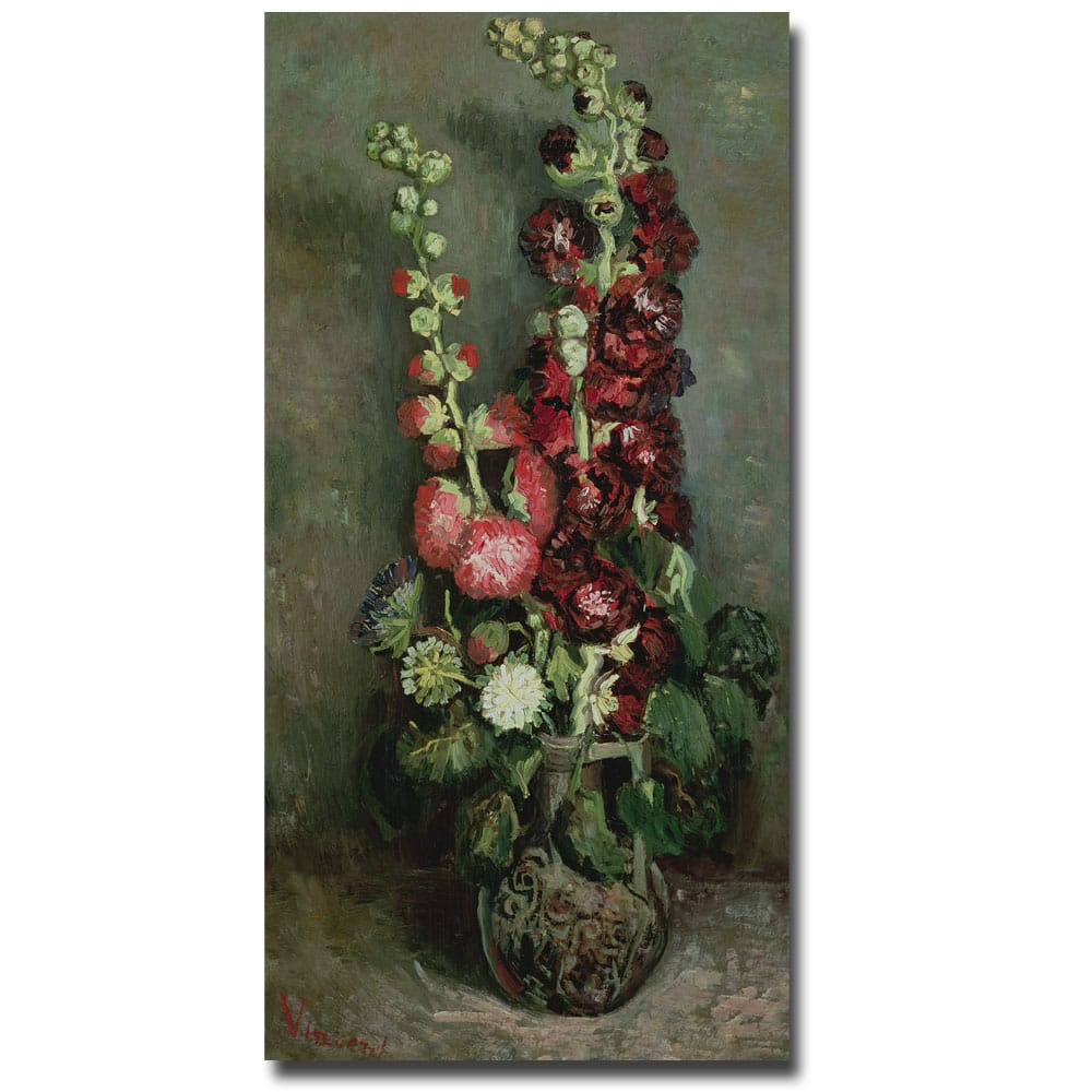 Vincent van Gogh 'Vase of Hollyhocks 1886' Gallery-Wrapped Canvas Art