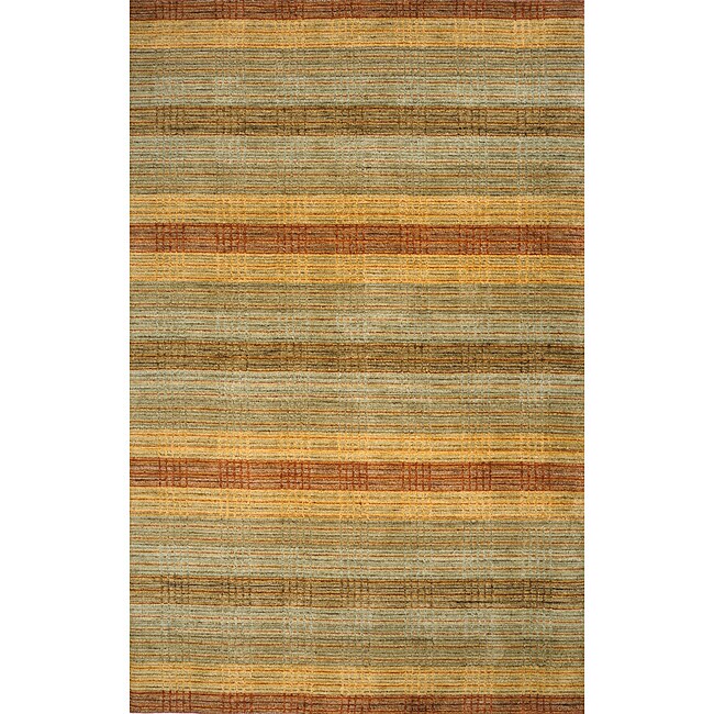 Hand loomed Loft Stripes Multi Wool Rug (96 X 136)