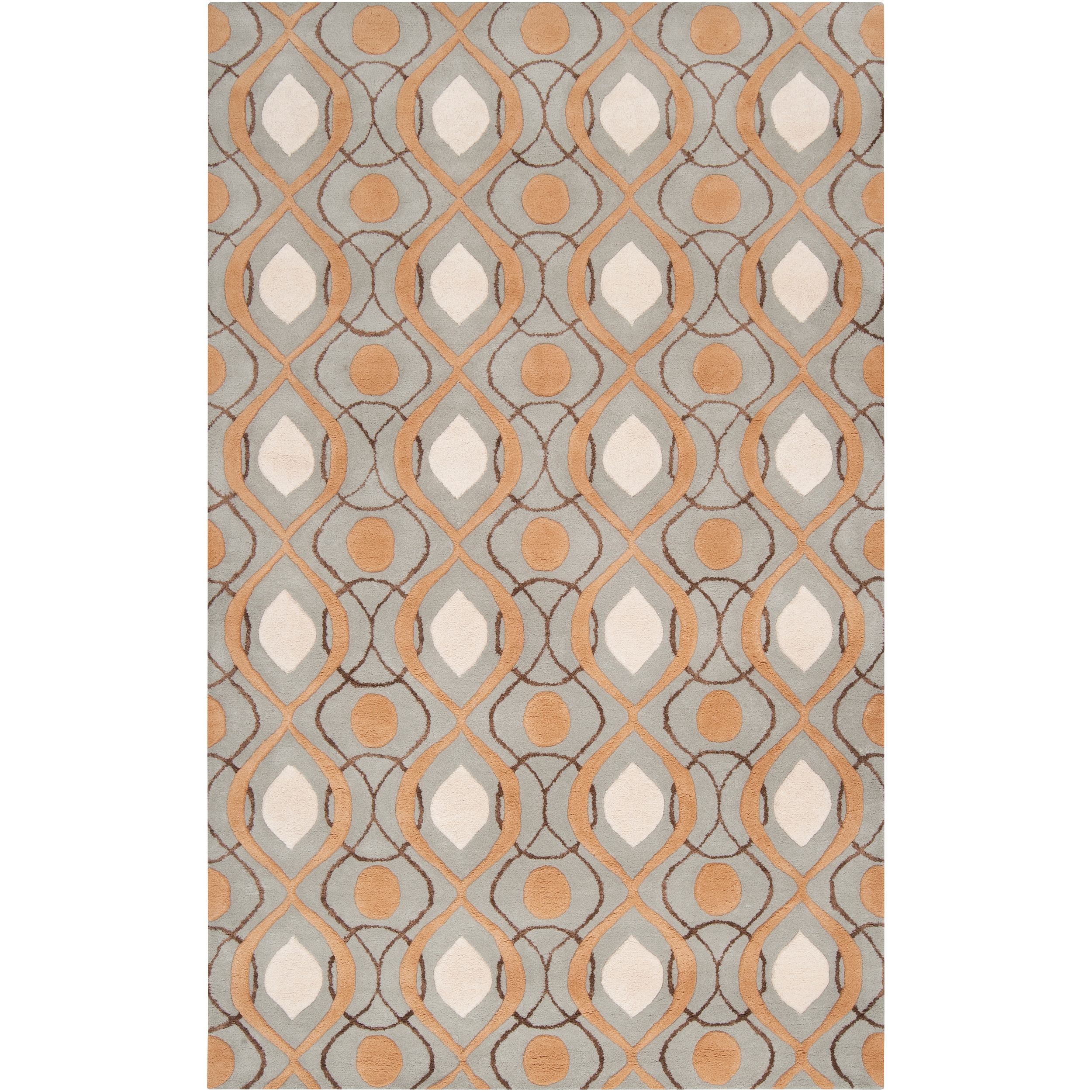 Candice Olson Hand tufted Orange Stonehenge Moroccan Tile Wool Rug (5 X 8)