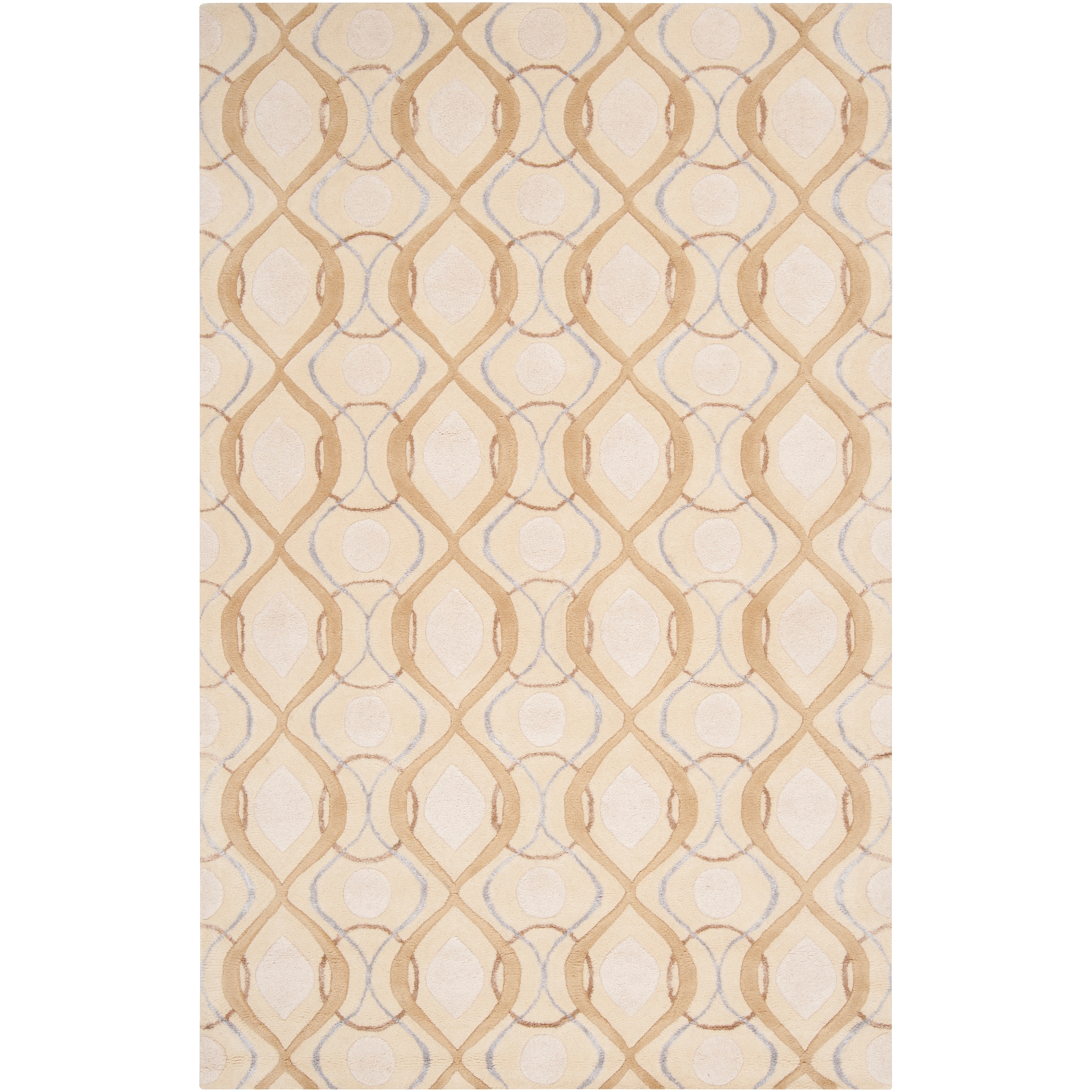 Candice Olson Hand tufted Beige Sphinx Moroccan Tile Pattern Wool Rug (5 X 8)