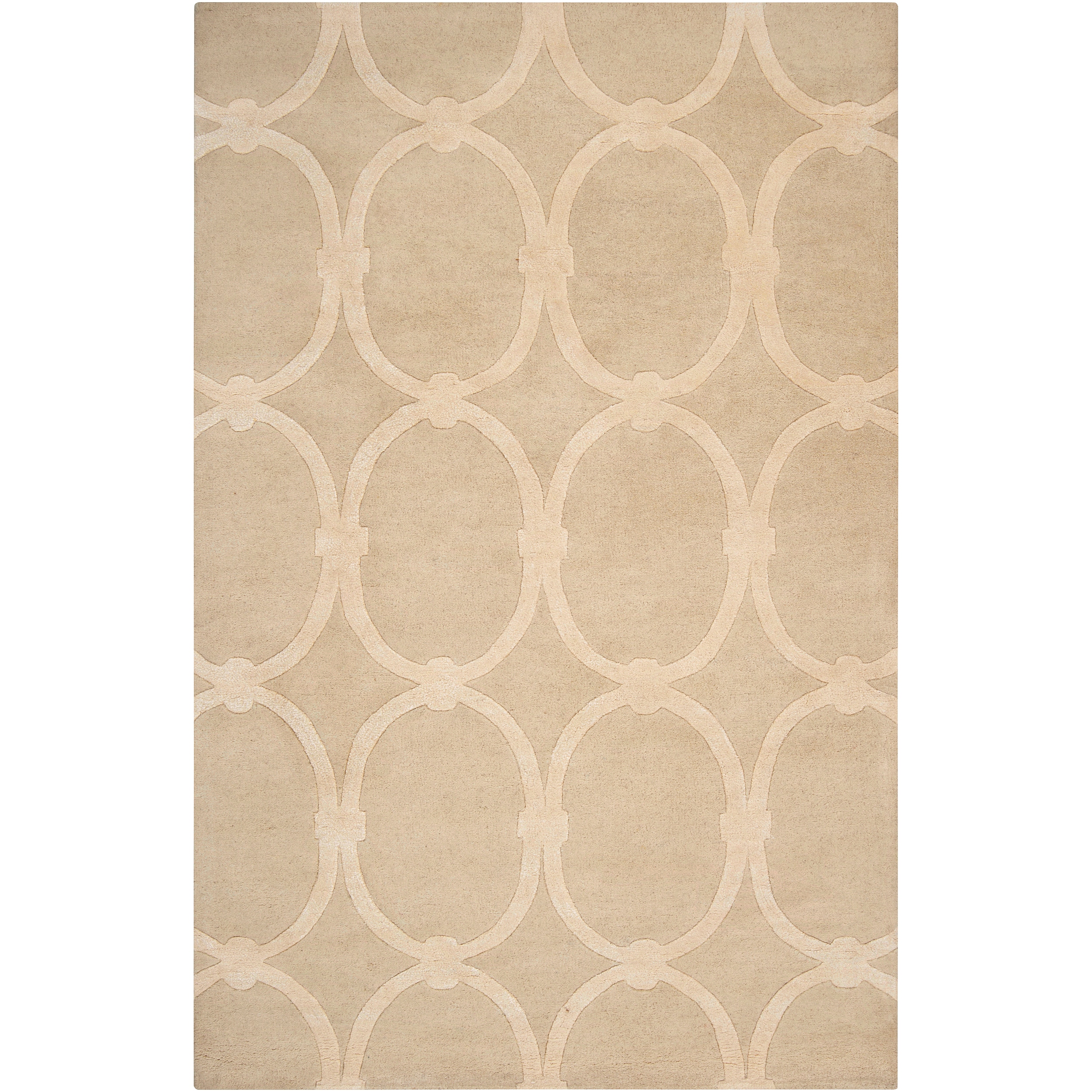 Candice Olson Hand tufted Tan Acropolis Trellis Pattern Wool Rug (9 X 13)