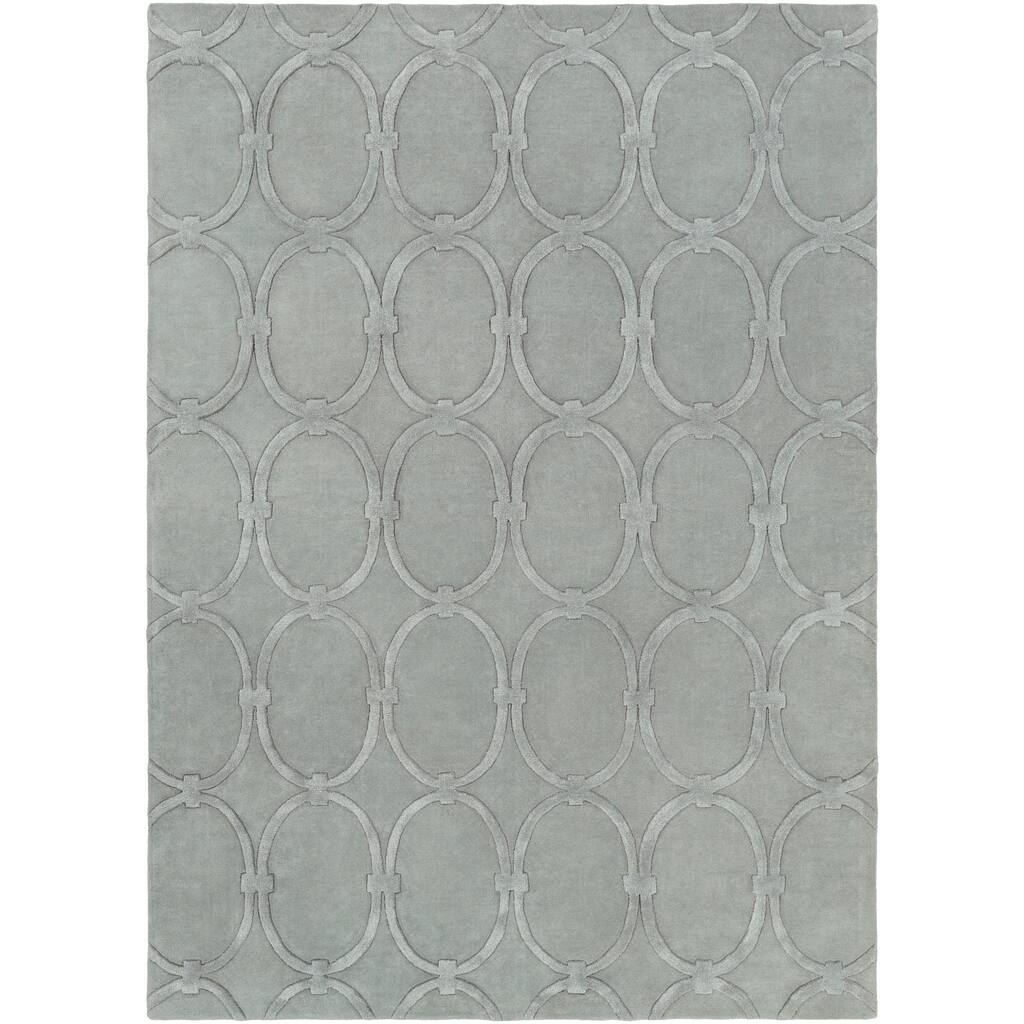 Hand-tufted Blue Colosseum Trellis Pattern Wool Area Rug - 8' x 11' - 8' x 11'