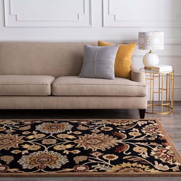 Hand-tufted Black Anvik Wool Area Rug - 4' x 6'