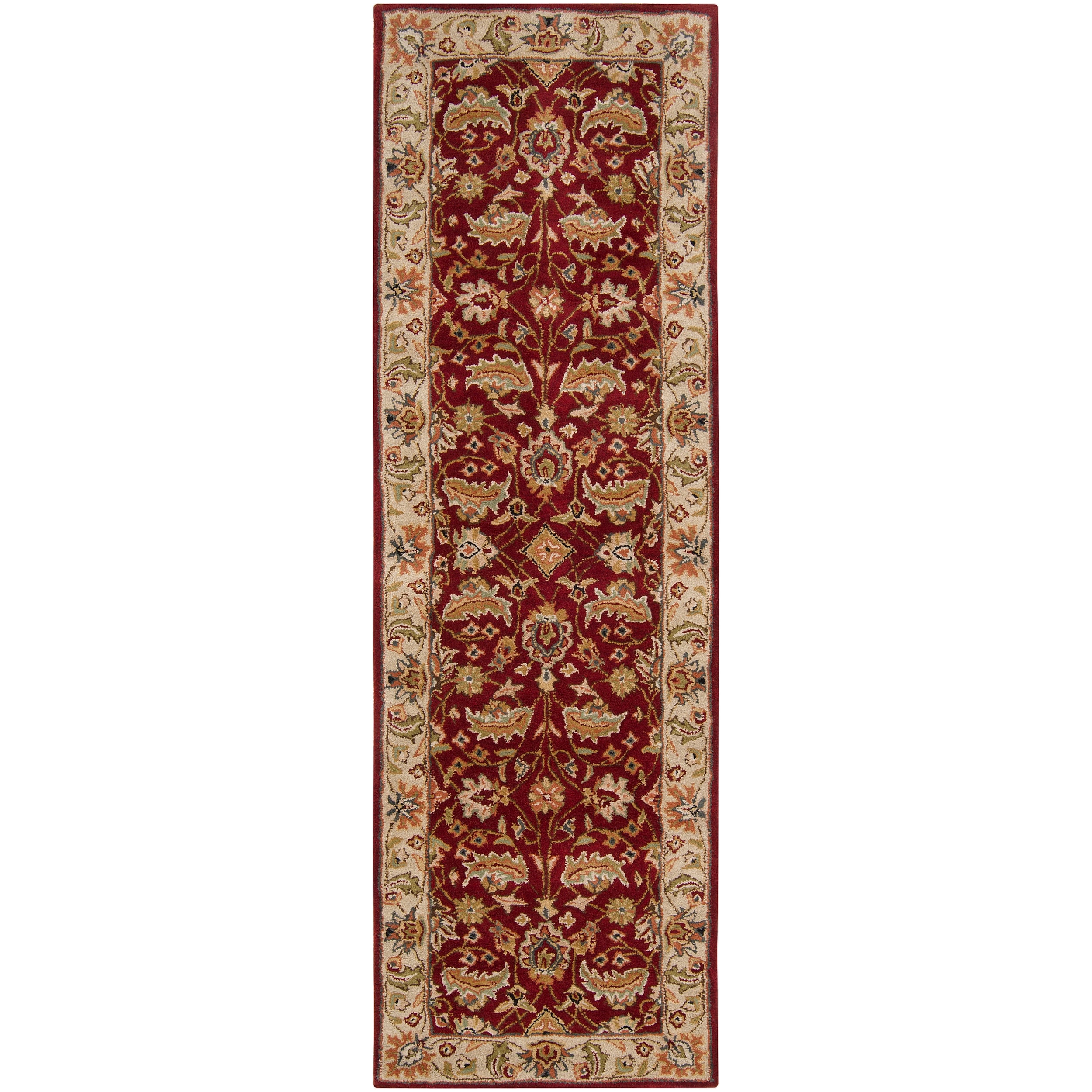 Hand tufted Red Fria Wool Rug (26 x 8)