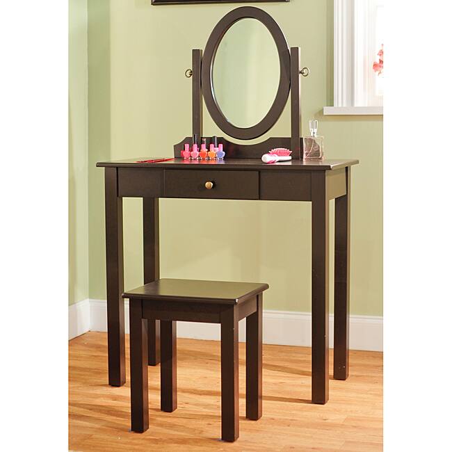 Simple Living Espresso 3-piece Vanity Table Set