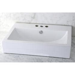 Vitreous White Vessel Pre-Drilled Bathroom Sink
