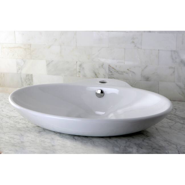 Oval Vitreous China Vessel Bathroom Sink