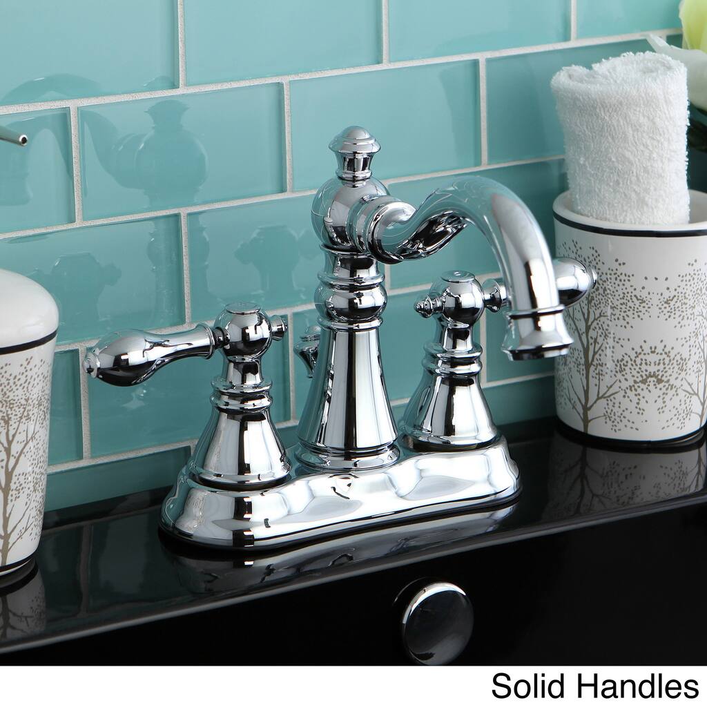 Transitional Double-handle Chrome Bathroom Faucet