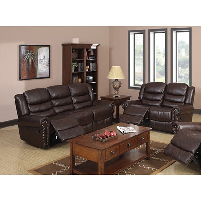 Godfather Brown Reclining Sofa And Loveseat Set