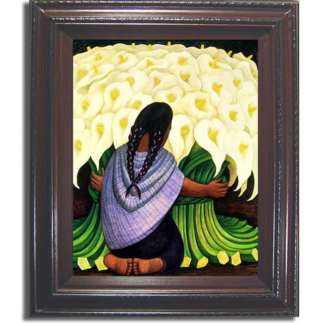 Diego Rivera 'Flower Seller' Framed Canvas Art
